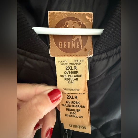 Berne Apparel Black Quilted Puffer Vest Mens SZ 2XLR Full Zip Pockets Outerwear - Picture 2 of 9